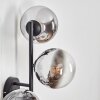 Gastor globe light, wall light chrome, clear, Smoke-coloured, 3-light sources