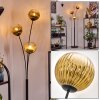 Koyoto globe light, floor lamp gold, clear, 3-light sources