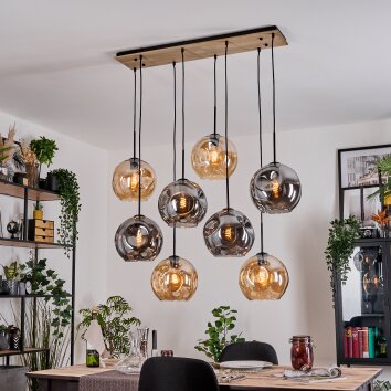 Ripoll hanging light, globe light, pendant light Ecru, black, 8-light sources