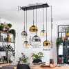 Gastor hanging light, globe light, pendant light Amber, gold, clear, Smoke-coloured, 6-light sources