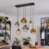 Gastor hanging light, globe light, pendant light Amber, gold, clear, Smoke-coloured, 6-light sources