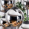 Gastor hanging light, globe light, pendant light chrome, Smoke-coloured, 6-light sources
