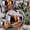 Gastor hanging light, globe light, pendant light chrome, Smoke-coloured, 6-light sources