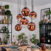 Gastor hanging light, globe light, pendant light clear, coppery, 6-light sources