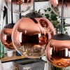 Gastor hanging light, globe light, pendant light clear, coppery, 6-light sources