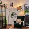 Bassagoda floor lamp, Arch lamps copper, black, 1-light source, Fabric lampshade