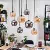 Ripoll hanging light, globe light, pendant light Ecru, black, 8-light sources