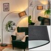 Bassagoda floor lamp, Arch lamps matt nickel, black, 1-light source, Fabric shade