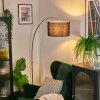 Bassagoda floor lamp, Arch lamps matt nickel, black, 1-light source, Fabric shade
