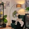 Bassagoda floor lamp, Arch lamps matt nickel, black, 1-light source, Fabric shade