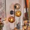 Ripoll globe light, wall light gold, coppery, Smoke-coloured, 3-light sources