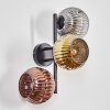 Ripoll globe light, wall light gold, coppery, Smoke-coloured, 3-light sources