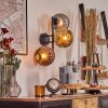 Ripoll globe light, wall light gold, coppery, Smoke-coloured, 3-light sources