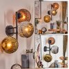 Ripoll globe light, wall light chrome, gold, coppery, Smoke-coloured, 3-light sources