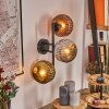 Ripoll globe light, wall light chrome, gold, coppery, Smoke-coloured, 3-light sources