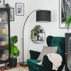 Bassagoda floor lamp, Arch lamps black, 1-light source, Fabric lampshade