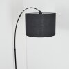 Bassagoda floor lamp, Arch lamps black, 1-light source, Fabric lampshade