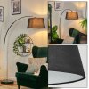 Bassagoda floor lamp, Arch lamps black, 1-light source, Fabric shade