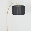 Soungou floor lamp, Arch lamps brass, black, 1-light source, Fabric lampshade