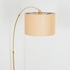 Soungou floor lamp, Arch lamps brass, black, 1-light source, Fabric lampshade