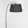 Bassagoda floor lamp, Arch lamps black, 1-light source, Fabric lampshade