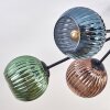 Koyoto ceiling light, globe light 85 cm blue, green, coppery, 8-light sources