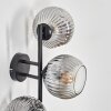 Ripoll globe light, wall light clear, Smoke-coloured, 3-light sources