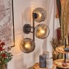 Ripoll globe light, wall light clear, Smoke-coloured, 3-light sources