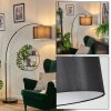 Soungou floor lamp, Arch lamps black, 1-light source, Fabric lampshade