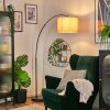 Soungou floor lamp, Arch lamps black, 1-light source, Fabric shade