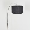 Bassagoda floor lamp, Arch lamps chrome, black, 1-light source, Fabric shade
