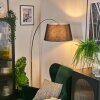 Bassagoda floor lamp, Arch lamps chrome, black, 1-light source, Fabric lampshade