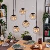 Gastor hanging light, globe light, pendant light Amber, clear, 6-light sources