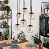 Gastor hanging light, globe light, pendant light Amber, clear, 6-light sources