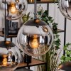 Gastor hanging light, globe light, pendant light chrome, clear, Smoke-coloured, 6-light sources