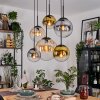 Gastor hanging light, globe light, pendant light Amber, gold, clear, Smoke-coloured, 6-light sources