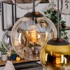 Gastor hanging light, globe light, pendant light Amber, gold, clear, Smoke-coloured, 6-light sources