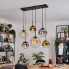 Gastor hanging light, globe light, pendant light Amber, gold, clear, Smoke-coloured, 6-light sources