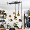 Gastor hanging light, globe light, pendant light gold, clear, 6-light sources