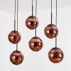 Gastor hanging light, globe light, pendant light coppery, 6-light sources