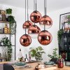 Gastor hanging light, globe light, pendant light clear, coppery, 6-light sources