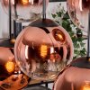 Gastor hanging light, globe light, pendant light clear, coppery, 6-light sources