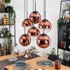 Gastor hanging light, globe light, pendant light clear, coppery, 6-light sources