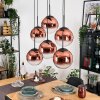 Gastor hanging light, globe light, pendant light clear, coppery, 6-light sources
