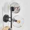 Koyoto globe light, wall light Amber, clear, Smoke-coloured, 3-light sources