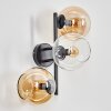 Koyoto globe light, wall light Amber, clear, 3-light sources