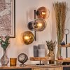 Koyoto globe light, wall light gold, clear, coppery, Smoke-coloured, 3-light sources