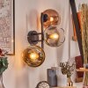 Koyoto globe light, wall light gold, clear, coppery, Smoke-coloured, 3-light sources