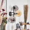 Gastor globe light, wall light Amber, Smoke-coloured, 3-light sources