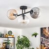 Gastor ceiling light, globe light Amber, clear, Smoke-coloured, 3-light sources